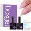 btartboxnails Nail Tips Builder Gel - Long Lasting 15ml Builder Gel with Portable Nail Lamp for French X-coat Tips, 30+Days Fench Protection Duo Nail Extension Tool for Nail Art