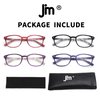 JM Reading Glasses Set of 4 Quality Spring Hinge Readers Men Women Glasses for Reading +2.5 Mix Color