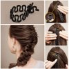 Topsy Hair Tail Tools Set,TsMADDTs Hair Braiding Set 8 pcs Topsy Tail Tools 8 pcs French Centipede Braiders for French Twist Plait Ponytail 10 pcs Black Hair Ties Bulk