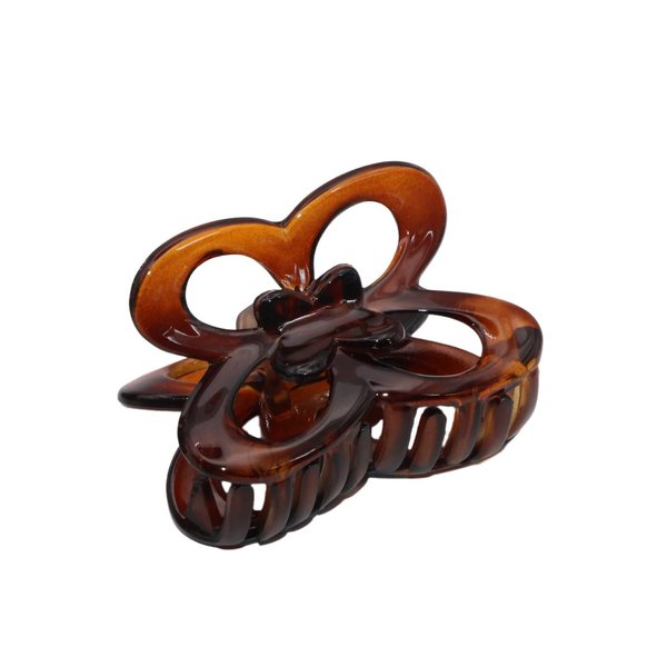 Parcelona French Butterfly Small 2" Tortoise Shell Brown Celluloid Claw Clip with Tight Spring Girls Hair Jaw Claw Clips Durable Styling Women Hair Accessories, Made in France