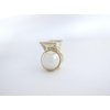 Generic Small mini lite gold metal hair claw clip with faux pearls and crystals