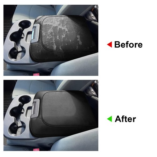 SecosAutoparts Center Console Lid Armrest Jump Seat Cover Leather Black Compatible with Dodge Ram 1500 2500 2013 2014 2015 2016 2017 2018 (Leather Part Only) Wear Resistant