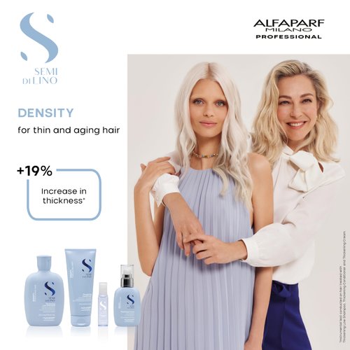 Alfaparf Milano Semi Di Lino Density Shampoo - Sulfate-Free Hair Thickening Shampoo - Gentle Cleansing Shampoo with Filler Complex - Protects & Hydrates for Long-Lasting Color