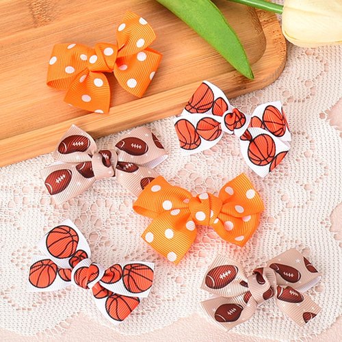 Polka Dot Bow for Girls Birthday Gifts Basketball Hair Bows for Girls Daughter Teens Softball Accessories for Girls Bow Hair Accessories for Girls Women Christmas Gifts In Pairs Hair Barrettes