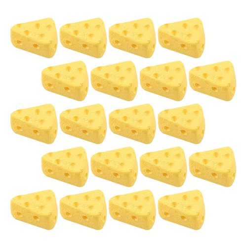 TOYANDONA 100 Pcs Miniature Kitchen Food Cheese, Artificial Cheese Models Simulation Triangle Cheesecake Food Figurines Mini Food DIY Decor Ornament for Dollhouse Decoration