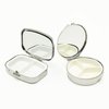 Unifume Pill Box - 3 & 2 Compartments - 2pcs Medicine Pill Case, Portable Vitamin Holder Organizer for Purse Pocket Travel Gifts Jewelry Storage Box (with Mirror) (Butterfly)