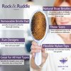 Rock & Ruddle Natural Mixed Bristle Hair Brush for Women and Kids (Small 6.9") - Perfect for Wet or Dry Hair, Detangling Smoothing Blowdrying - Designed & Made in UK - Fairies Design
