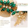 Kisshine Leaf Bride Wedding Hair Comb Gold Rhinestone Headpiece Bridal Crystal Hair Accessories for Women and Girls