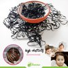BUMENO 500 Pcs Hair ties, Rubber bands for hair, Toddler Hair Ties for Girls, Baby hair ties, Seamless Hair Bands, Elastic Ponytail Holders, Black