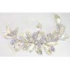 EnchantedBrides Handmade Ivory/Champagne Silver Couture Bridal Clip with Genuine Silver Plated Metal Leaves and Rhinestone-Encrusted Leaves and Crystal Rhinestones and Pearls on Twisted Wires for Brid