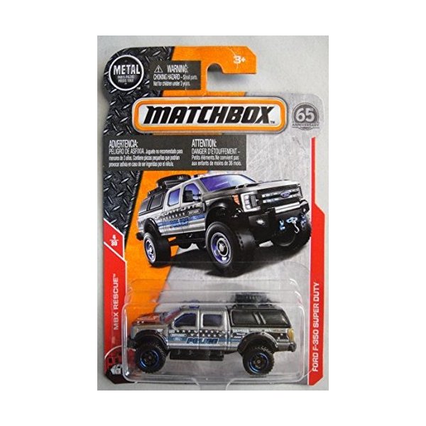 MATCHBOX MBX RESCUE, SILVER/BLACK FORD F-350 SUPER DUTY 4/30