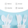 MT Products White Plastic Utensils Individually Wrapped Cutlery - Disposable Silverware Set - Pack of 50