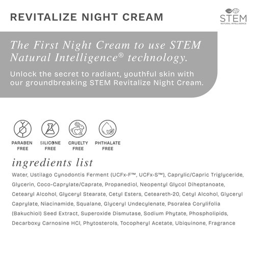 STEM Revitalize Night Cream, Night Moisturizer Face Cream, Luxury Face Moisturizer for Women, Antioxidant Support Night Cream, 1oz Bottle