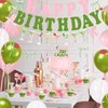 Martini Bow Birthday Party Decorations, Green Pink Glitter Happy Birthday Banner Garland Cake Topper Balloons for Girls Women Trendy Martini Bar Birthday Bachelorette Bridal Shower Party Supplies