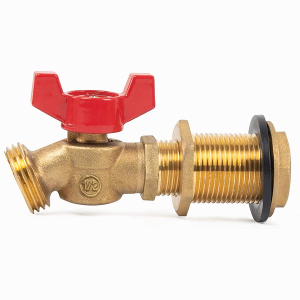 Hourleey Brass Rain Barrel Quarter, Rain Barrel Spigot Kit 1/2 inch, Rain Barrel Quarter Turn Ball Valve Spigot with Bulkhead Fitting