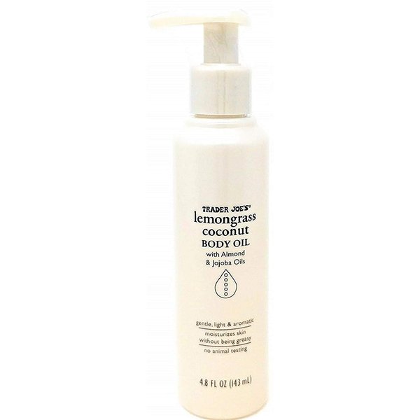 Trader Joes Lemongrass Coconut Body Oil with Almond and Jojoba Oils 4.8 FL OZ (143 ml)