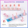 Difenni Nail Stand Acrylic Aurora Nail Display Stand Magnetic Nail Tips Practice Holder with 48 Pcs Reusable Adhesive Putty for DIY Painting Nails Stand Kit (Pink)