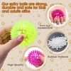 9 Pack Light up Spike Rubber Ball,Blinking Spiky Bouncy Ball 2.55inch,Flashing Light up LED Spiky Balls,Glow in The Dark Spiky Sensory Stress Balls for Kids Teens Adults Stress Relief Party Favors