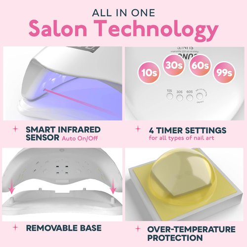 SUNUV SUN5 UV Light for Nails, UV Light Nail Lamp with Timer Settings, User Friendly UV Lamp Light for Nails, Smart LED UV Nail Light, LED UV Lamp for Gel Nails, Compatible with All Gel Types
