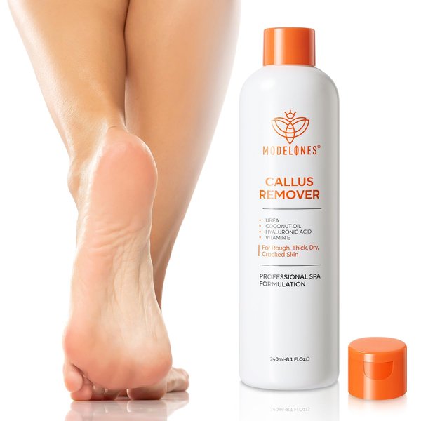 modelones Callus Remover for Feet, Callus Remover Gel Foot Scrubber for Dry, Cracked & Dead Skin, Extra Strength Pedicure Foot Spa Products, Salon Grade Callus Remover, Pedicure Tools for Feet, 8.1 Oz