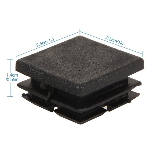 100Pack 1inch Square Tube End Caps, Black Square Plastic Plug Durable Glide Insert Pipe Covers, Small Tubing Post End Caps for Square Tubing Chair Table Stool Leg, Furniture Legs Replacement Caps