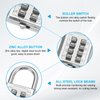 MECCANIXITY Combination Padlock, 8-Digit Push Button Padlock 4-Position Locking Mechanism Security Combination Lock for Locker Gym Sports Locker Cabinet Toolbox (Silver, Pack of 2)