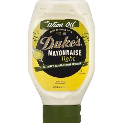 DUKE'S Light Olive Oil Mayonnaise Squeeze, White, 18 Fl Oz