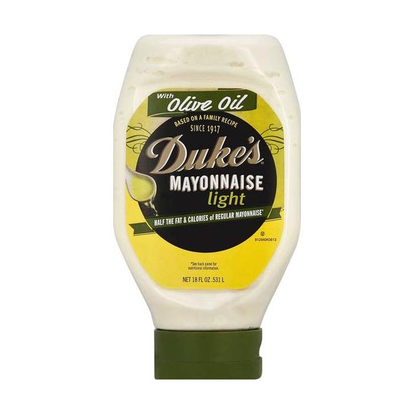 DUKE'S Light Olive Oil Mayonnaise Squeeze, White, 18 Fl Oz