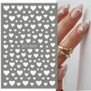 Valentine's Day Heart Nail Art Stickers 3D Holographic Heart Nail Decals Valentines Nails Art Supplies 6PCS Gold Red White Heart Nail Stickers Manicure Accessory for Women Girls Nail Art Decorations