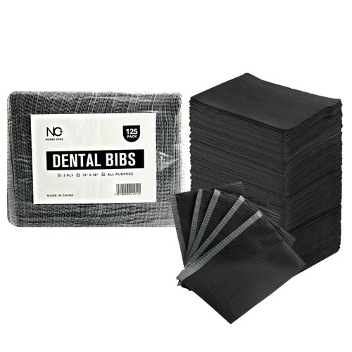 13" x 18" Dental Bibs Disposable Pack of 125 - Soft and Waterproof Dentist Bibs Napkin for Medical Patients Dental Tray Covers