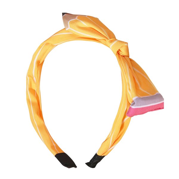 Back to School Headband for Women Yellow Headbands Pencil Hair Bands Hair Wear Cute Hair Accessories for Teacher Costume Bow Headband Hair School Girls First Day of School Outfit Headband 1Pcs