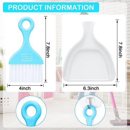 CHENGU 3 Pcs Mini Dustpan Set Brush for Table Whisk Brooms Small Dustpan Mini Broom Set Mini Dust Pans with Brush Tiny Cleaning Table Broom Sweep Brush for Car Desk Keyboard Countertop Nest