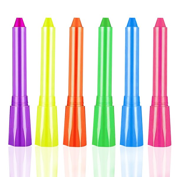 Glow in The Dark Face Body Paint Crayons Kit,Luminous Neon Face Paint Sticks,Fluorescent Face and Body Black Light Paint Markers for Halloween Mardi Gras Parties Masquerades Makeup