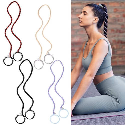 Yuxung 4 Packs Spiral Elastic Hair Ties for Long Hair Women Sport Ponytail Holders Rip Tie Hair Ties Braided Hair Hands Pony Tail Wrap Hair Tie for Swimming, Gym, Running, Diving