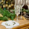 Antler Christmas Cocktail Napkins – Gold Foil Embossed Holiday Napkins, 3-Ply Gold Foil Disposable Christmas Napkins by Sunshine Supply