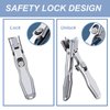 2024 New German Nail Clippers for Thick Nails, Portable Ultra Sharp Nail Clippers, No Splash Fingernail Clipper Cutters with Nail File, Wide Open Toenail Clippers for Seniors Thick Nails (Silver)