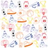 36PCS Basketball Party Favors 24 Tattoos Sticker 12 Stamp Set - Ideal Player, Team, Team, Shoot Themed Birthday Decor Supplies Goodie Bag, Classroom Gifts, Cute Rewards for Girls, Baby Shower Prizes
