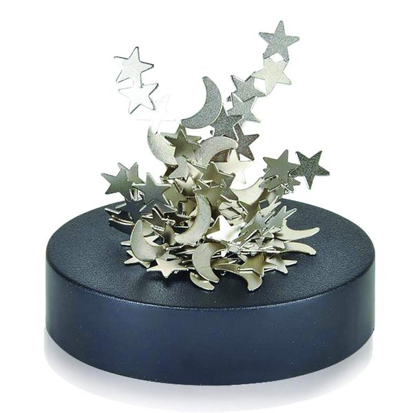 ArtCreativity Magnetic Moons & Stars Sculpture (Set of 2) Fun Office Desk Accessories, Stress-Relief Magnet Fidget Toys for Adults, Stocking Stuffers and Educational Development Toys for Kids