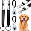 FSZMan 2 Pack Dog Whistle, 2 Pack Dog Clicker, 2Pack Lanyard, Dog Training Kit, Professional Recall Dog Training Whistles, Adjustable Ultrasonic Silent Dog Whistle (Black)