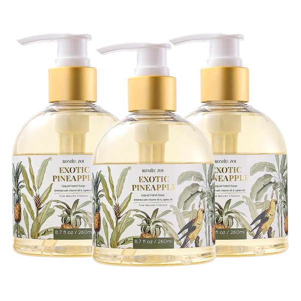 ROMIIE ZOI Liquid Hand Soap with Gift Box - Pure Nature's Embrace - Exotic Pineapple - 260ml/ 8.7 fl.oz