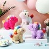Halloscume 4 Pcs Interactive Electronic Plush Unicorn Stuffed Animal Walking Barking and Wagging Tail Toys for Christmas Classroom Kids Birthday Gifts 7"