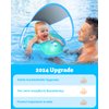 LAYCOL Baby Swimming Float Inflatable Baby Pool Float Ring Newest with Sun Protection Canopy,add Tail no flip Over for Age of 3-36 Months
