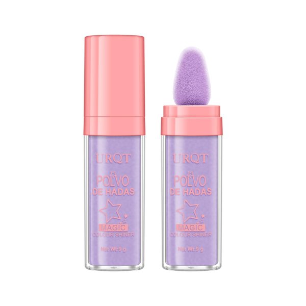 Polvo De Hadas Fairy Dust Highlight Patting Powder - Full Body Contouring and Clavicle Pearlescent Patting Powder for Face and Eye, Halloween Sparkling Body Glitter Powder (#04 Fantasy Purple)
