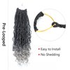 8 Packs Box Braids Crochet Braids Curly Ends 3X Box Braids 14 Inch Ombre Synthetic Crochet Hair Extensions (14 Inch, 1B/Silver)