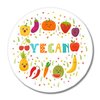 GT Graphics Vegan Veggies Fruits Circle - 8" Vinyl Sticker - for Car Laptop I-Pad - Waterproof Decal