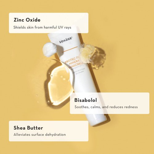 Sonage Protec Plus Mineral Sunscreen: Lightweight, Non-Greasy SPF 30 Face Sunscreen with Zinc Oxide | Natural & Reef-Safe