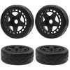 ShareGoo RC 1/8 Buggy Tires OD 4.09" Street Tires w/Plastic Wheel Rims 17mm Hex Compatible with Arrma 1/8 Typhon Talion Redcat Losi HPI HSP Kyosho 1/8 RC On Road Racing Car (5-Spoke)