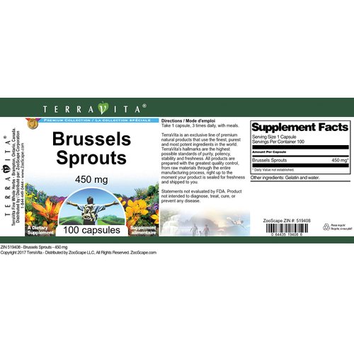 Brussels Sprouts - 450 mg (100 Capsules, ZIN: 519408) - 3 Pack
