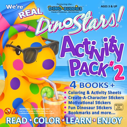Dino-Buddies® Coloring & Activity Pack #2 - Cute Dinosaur Coloring Book with Stickers, Make-A-Face & Motivational Sheets - Activities for Kids Ages 3+