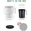 Compost Bin for Kitchen Counter, LALASTAR Small Metal Compost Bin Indoor Kitchen Sealed with Lid for Food Waste, Countertop Composter Container, White, 1 Gallon